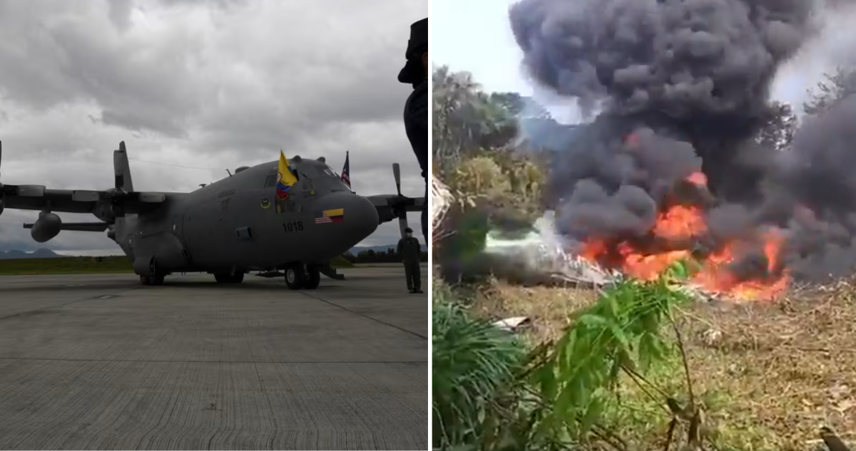 Avión con militares se estrella en Colombia