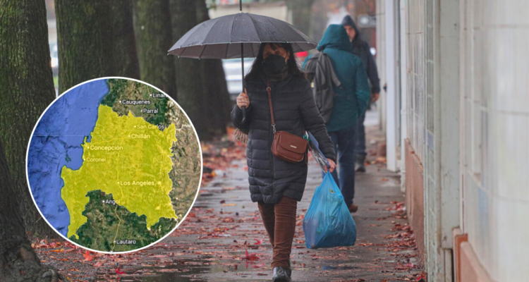 Emiten Aviso Meteorológico por fuertes lluvias para la zona centro-sur este domingo: hasta 65 mm