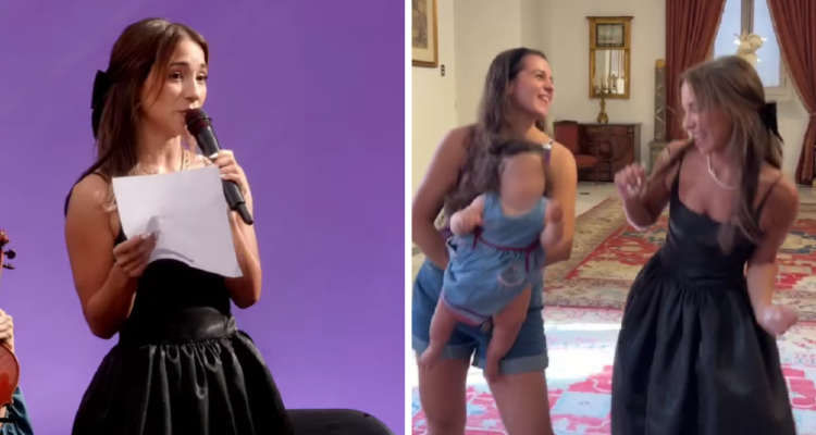 La participación de Princesa Alba en acto del 8M en La Moneda: bailó con Violeta y Boric le agradeció