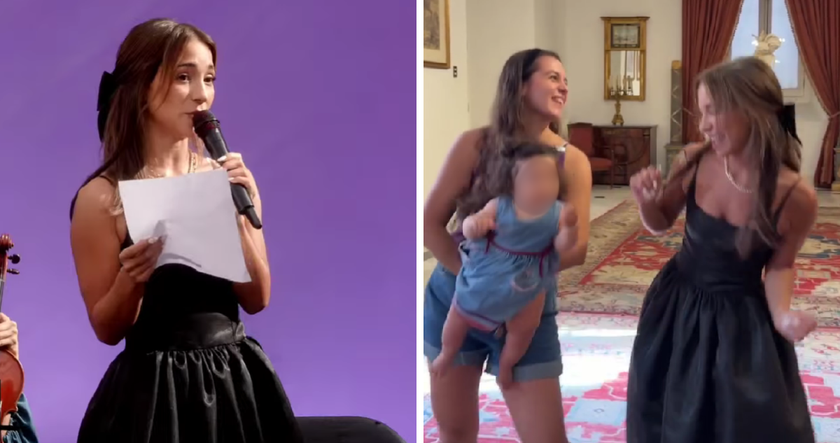 La participación de Princesa Alba en acto del 8M en La Moneda: bailó con Violeta y Boric le agradeció