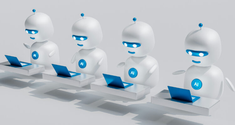 Ilustración de los bots navegando en internet