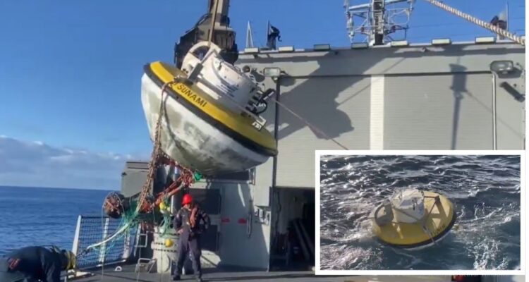 Armada recupera boya de monitoreo de tsunamis que quedó a la deriva en Iquique por acción de pesqueros