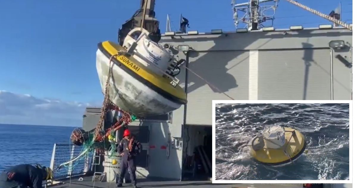 Armada recupera boya de monitoreo de tsunamis que quedó a la deriva en Iquique por acción de pesqueros