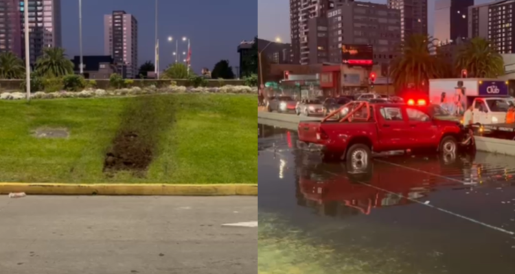 Camioneta “vuela” y aterriza sobre pileta de Paicaví y Los Carrera en Concepción