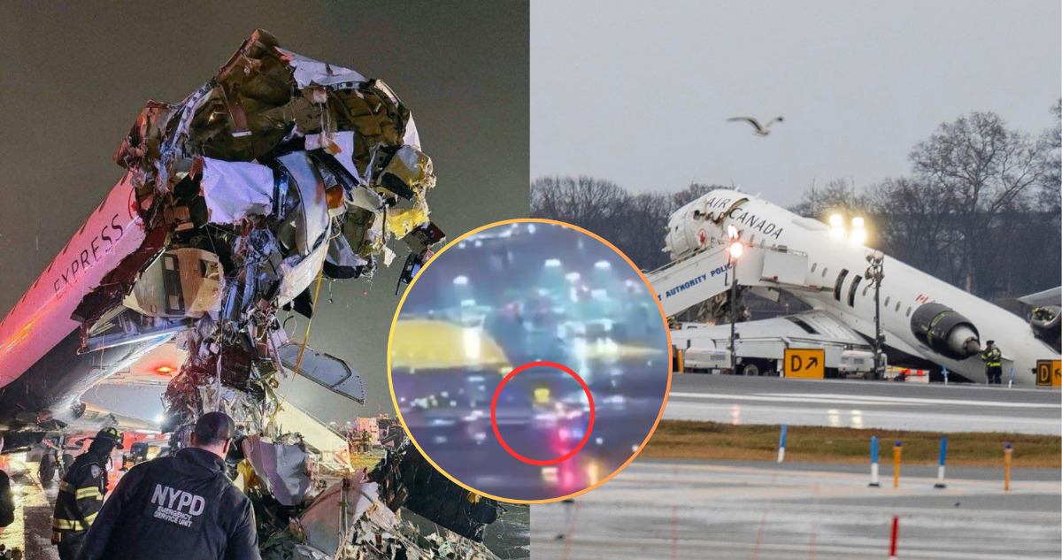 El momento en que avión colisiona con camión de Bomberos en Nueva York: dos pilotos murieron