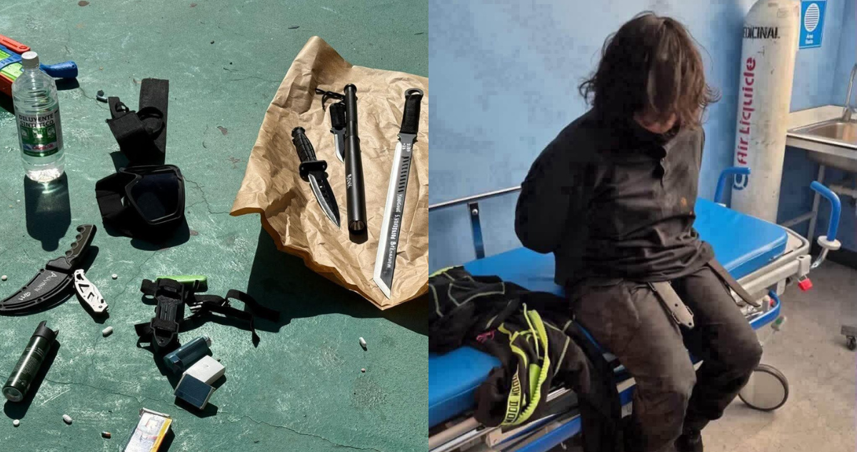 Armas con nombres y líquido acelerante: Lo que portaba el estudiante que mató a inspectora en Calama