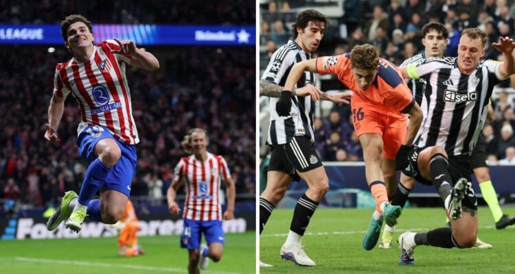 Atlético de Madrid goleó y Newcastle empató con Barcelona por la Champions League.