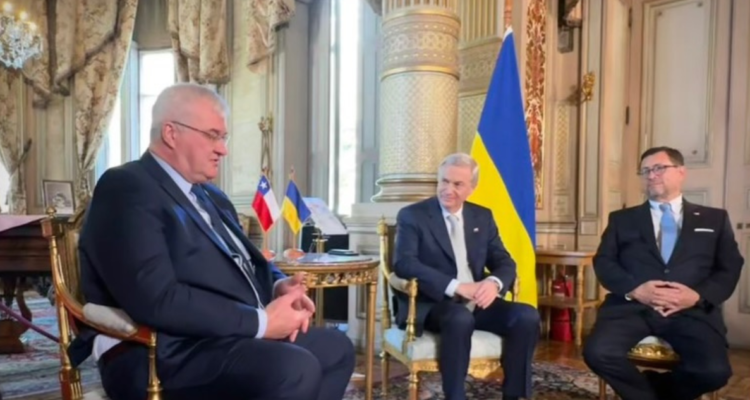 Reunión del Ministro de Asuntos Exteriores de Ucrania, Andrii Sybiha, con el presidente de Chile, José Antonio Kast.