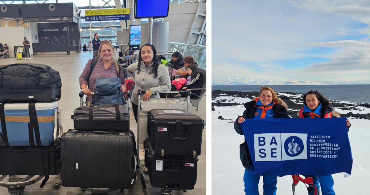 Investigadoras en el viaje | Investigadoras despidiendo la Antártica
