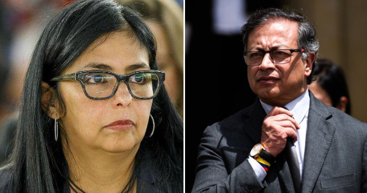 Delcy Rodríguez y Gustavo Petro