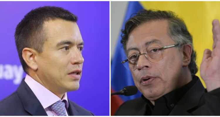 Daniel Noboa y Gustavo Petro, presidentes de Ecuador y Colombia, respectivamente