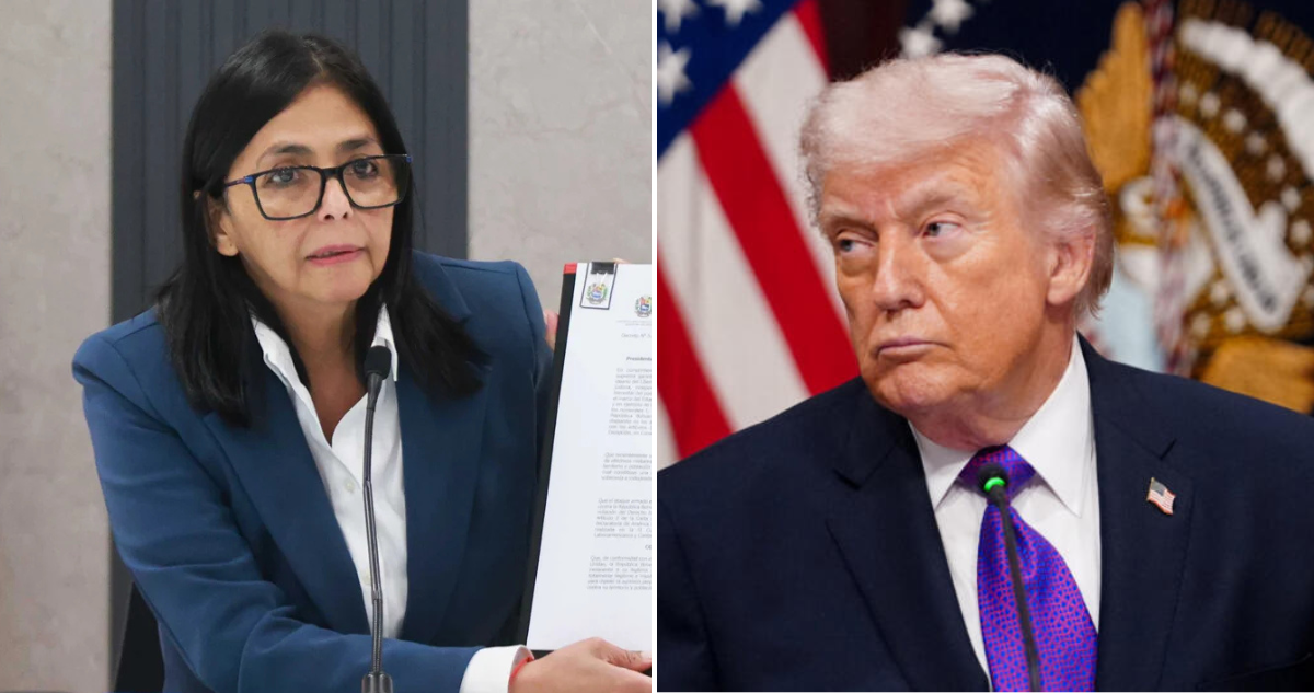 Delcy Rodríguez por Trump