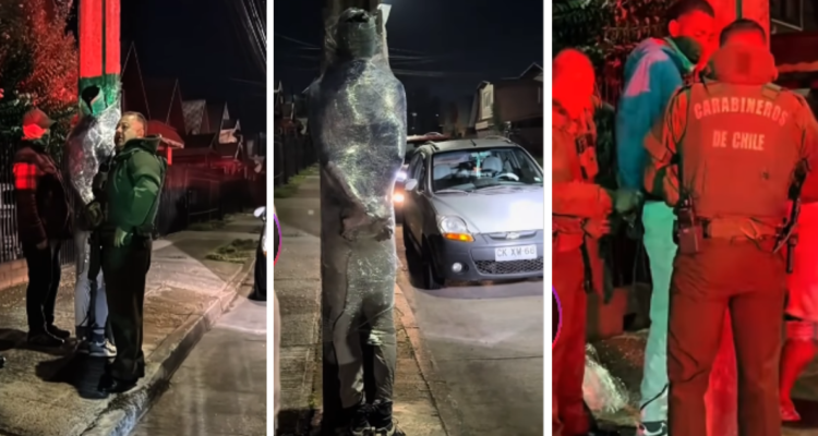 VIDEO | Personas en Temuco detienen a presunto asaltante, lo amarran y lo “pegan” con alusa a poste