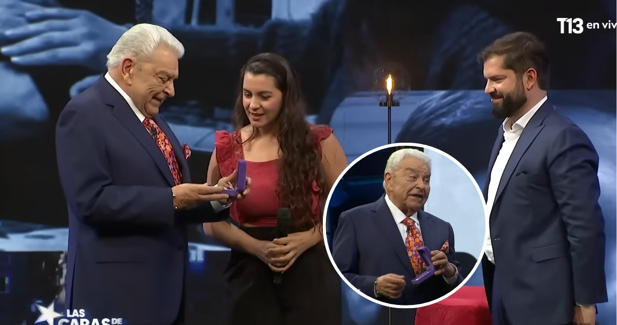 Don Francisco junto a Paula Carrasco y Gabriel Boric en ‘Las caras de la moneda’