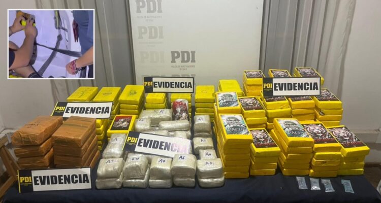 Descubren 172 kilos de droga oculta en compartimientos de vehículos en Quilpué: boliviano es detenido