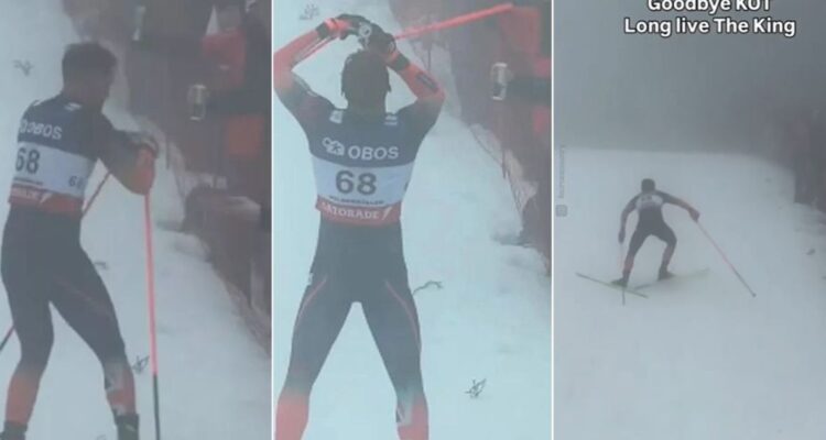 Un esquiador llegó completamente ebrio a la meta tras ir bebiendo durante competencia