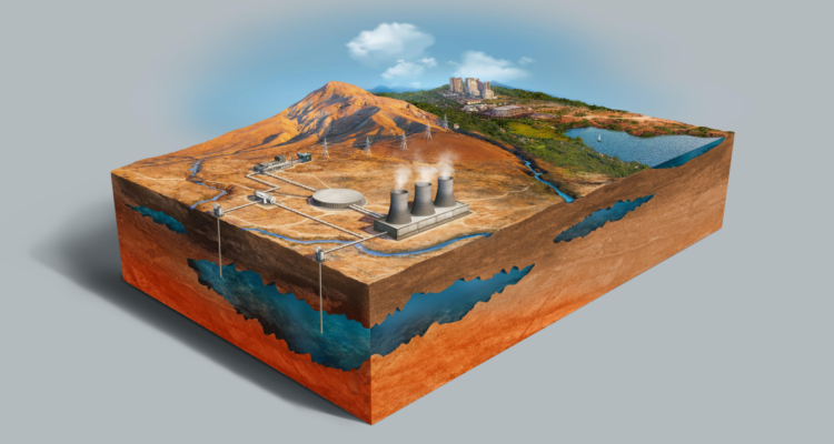 Imagen de contexto de modelo para energía renovable con energía geotérmica