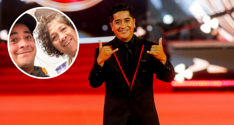 Fernando Godoy junto a su madre, Angélica Bustamante