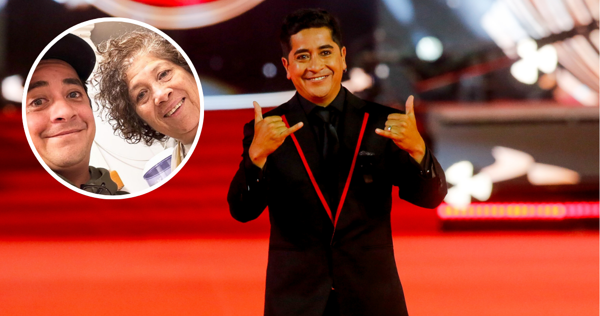 Fernando Godoy junto a su madre, Angélica Bustamante
