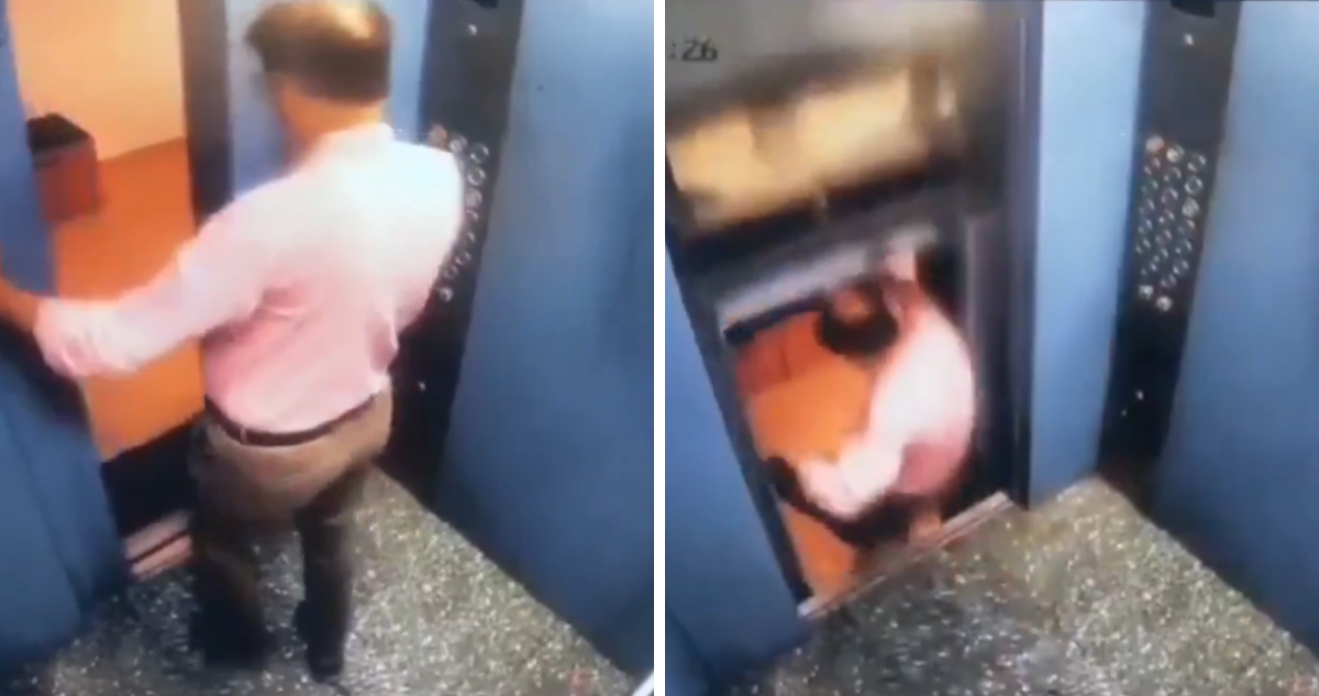 Hombre sufre accidente en ascensor