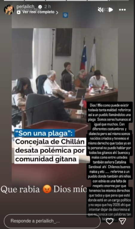 "Somos seres humanos": Perla Ilich reprocha dichos de concejala que trató de "plaga" a los gitanos