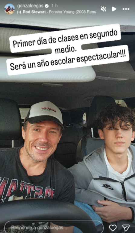 Gonzalo Egas junto a su hijo Noah