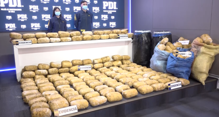 Incautan más de 280 kilos de droga avaluada en $1.500 millones: fue enviada desde el norte a la RM