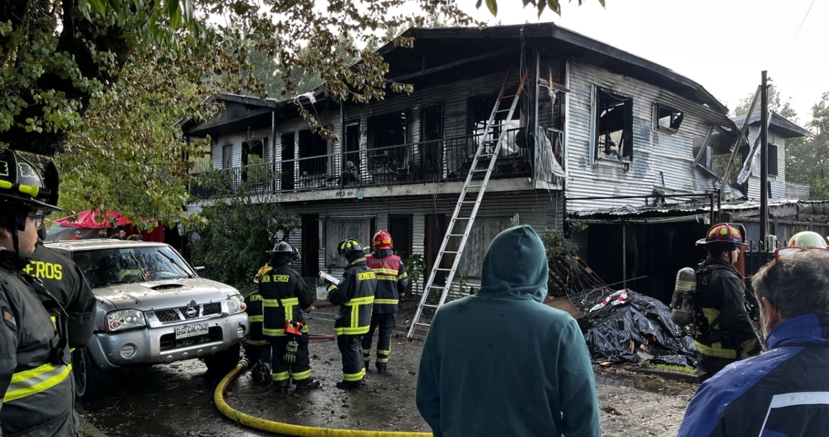 Incendio de inmueble en Valdivia