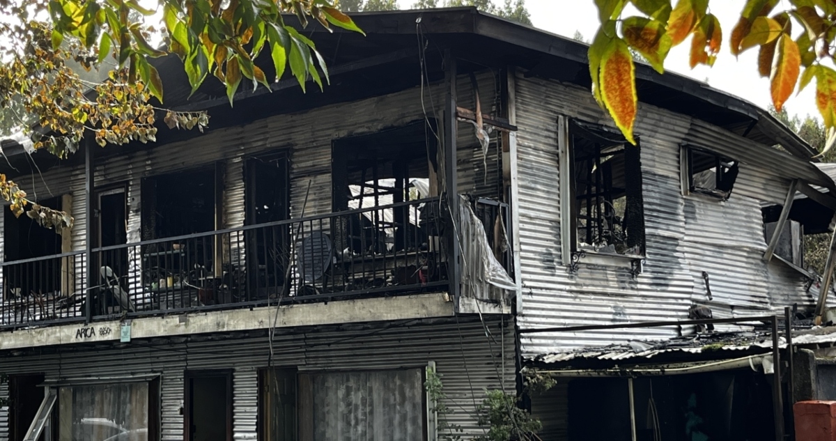 Incendio de inmueble en Valdivia