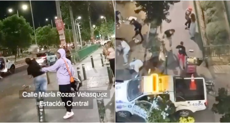 Ambulantes atacan con palos, piedras y un cilindro de gas a inspectores de Estación Central: 5 heridos