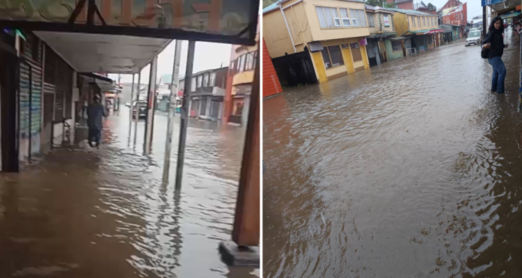 Intenso sistema frontal deja inundaciones, cierre de parques y de complejo fronterizo en Chiloé