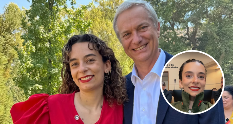 Diputada Javiera Rodríguez junto a José Antonio Kast y cosplay de carabinera