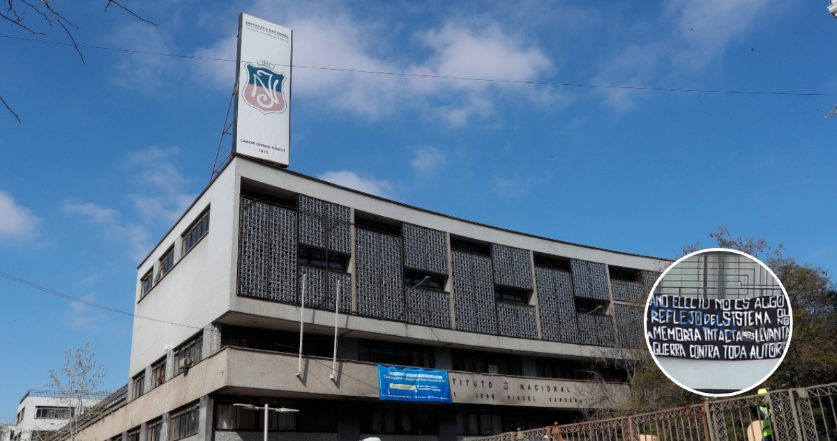 “Un tirano electo no es algo nuevo”: el lienzo colgado en el Instituto Nacional ante cambio de mando