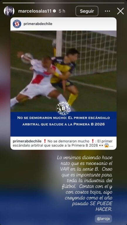 Marcelo Salas pide VAR por gol con la mano de Benegas