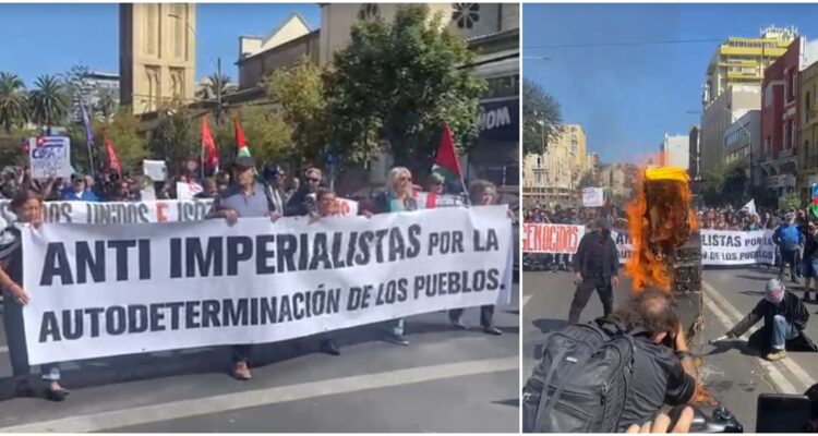 Marcha antiimperialista en Valparaíso
