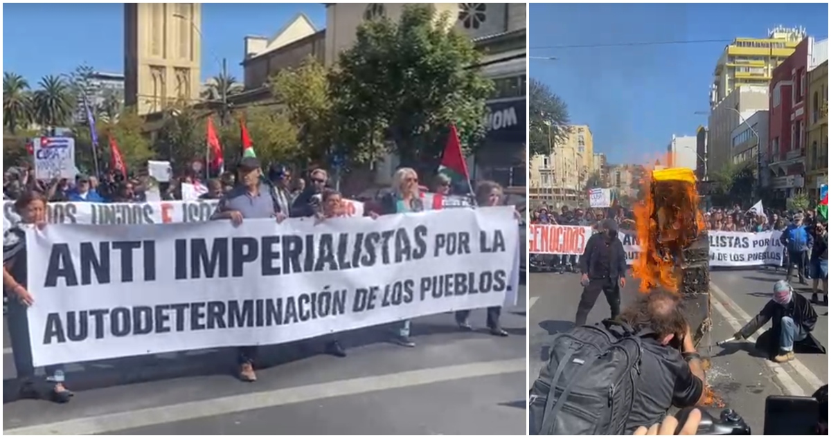 Marcha antiimperialista en Valparaíso
