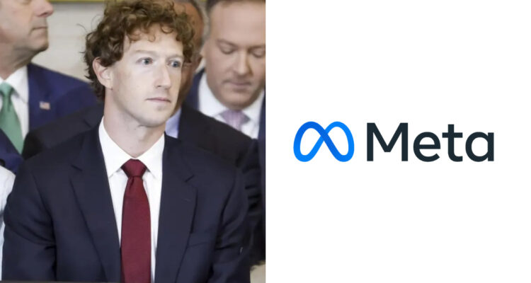 Fotos de Mark Zuckerberg y el logo de Meta
