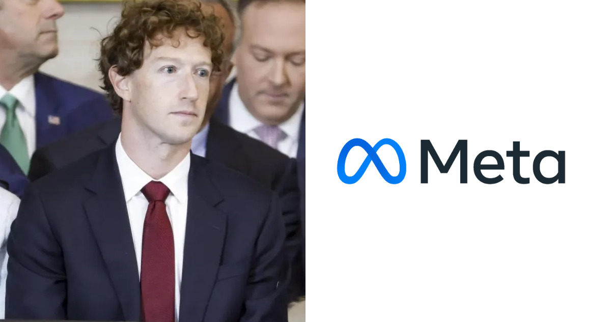 Fotos de Mark Zuckerberg y el logo de Meta