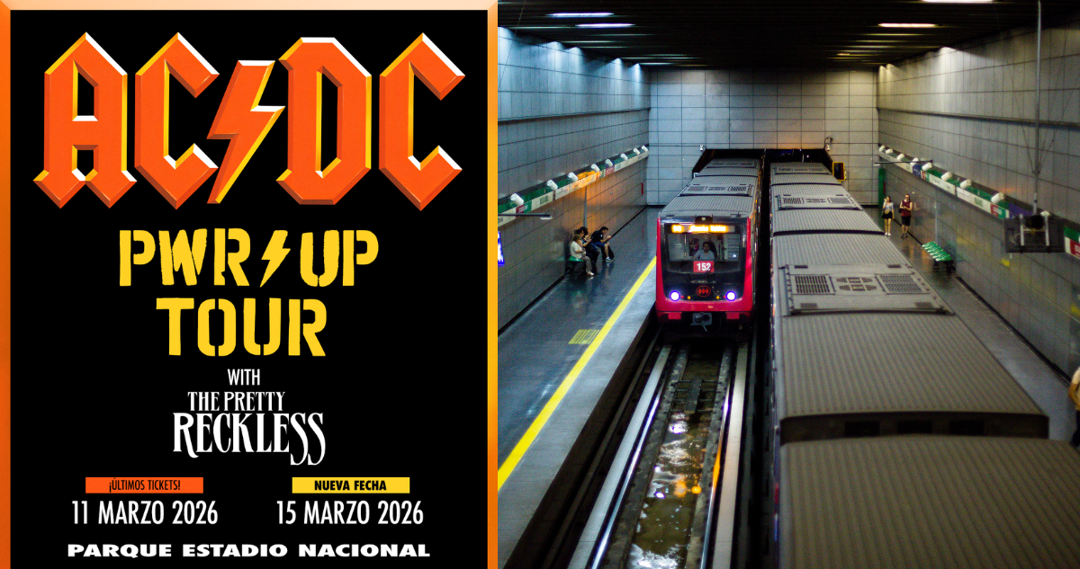 Revisa el horario extendido de Metro por concierto de AC/DC de este miércoles: habrá refuerzo de buses