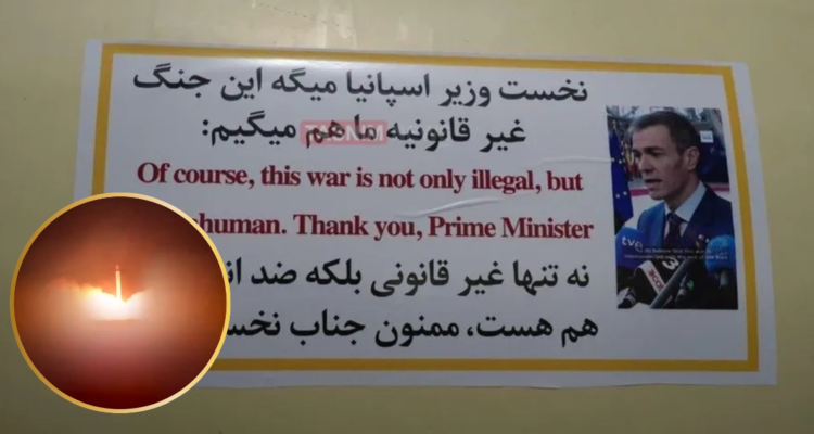 Misil con foto de Pedro Sánchez