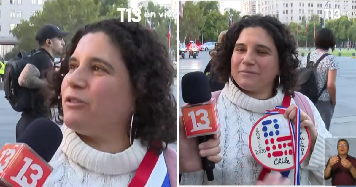 Mujer le hizo un bordado a Gabriel Boric para su despedida