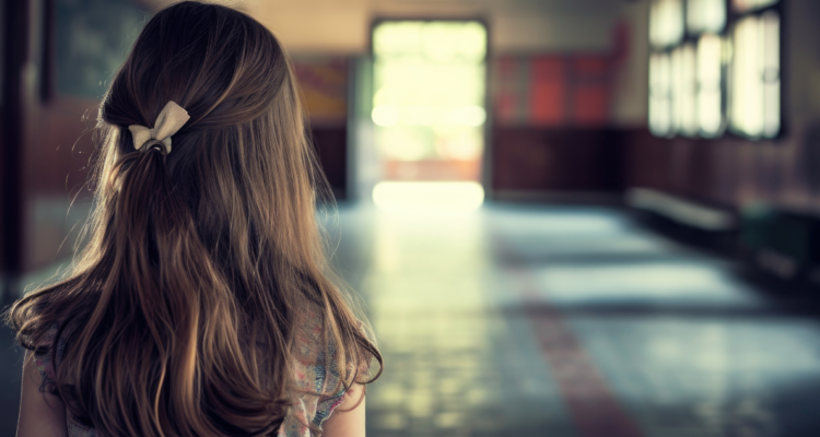 Foto de contexto de niña de espaldas