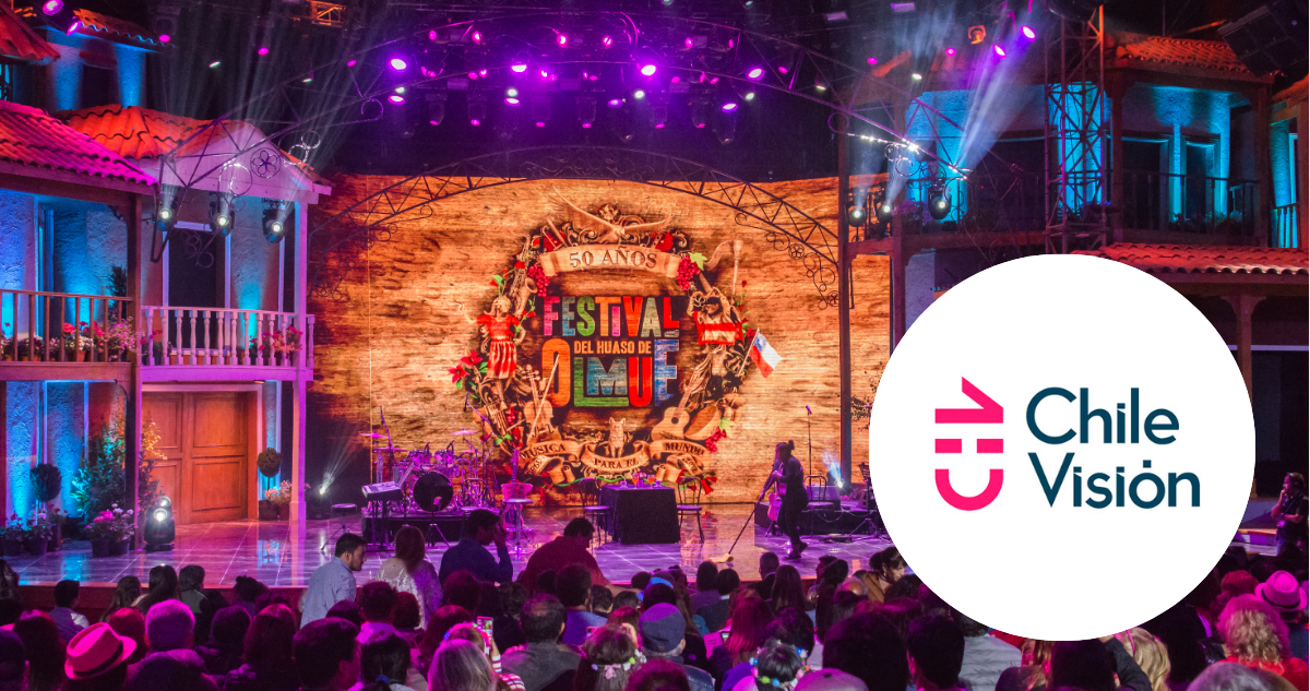 Gráfica del Festival del Huaso de Olmué y logo de CHV