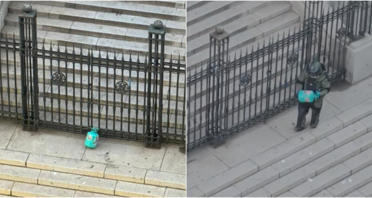 Operativo policial en el centro de Santiago por balón de helio dejado afuera de Biblioteca Nacional