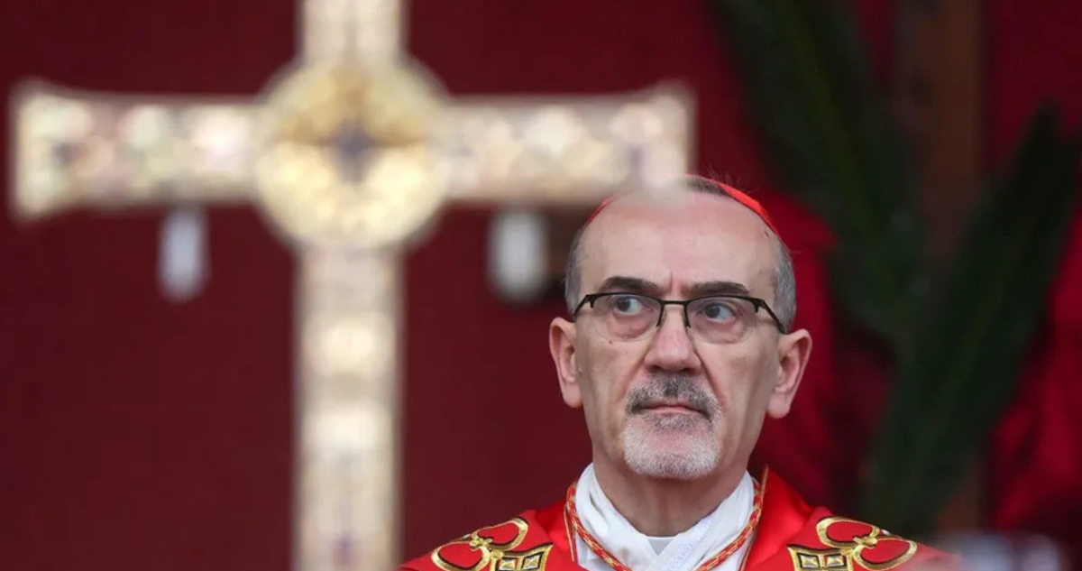 El cardenal Pierbattista Pizzaballa, patriarca latino de Jerusalén, celebra una misa con motivo del Domingo de Ramos en Jerusalén