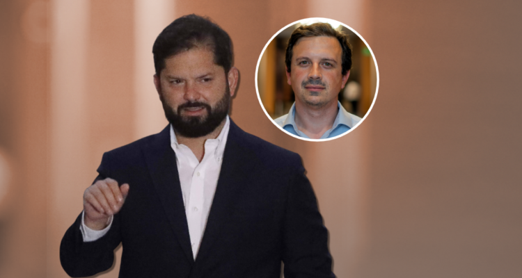 Gabriel Boric con Daslav Mihovilovic en un círculo.