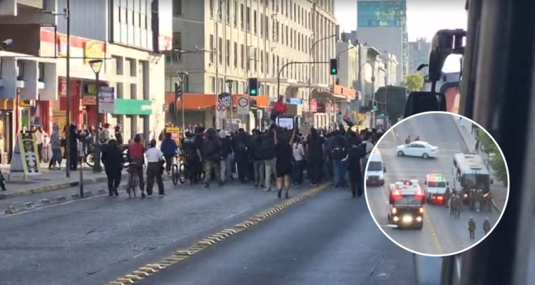 Al menos 4 detenidos tras marcha antifascista en centro de Concepción, en plena asunción de Kast