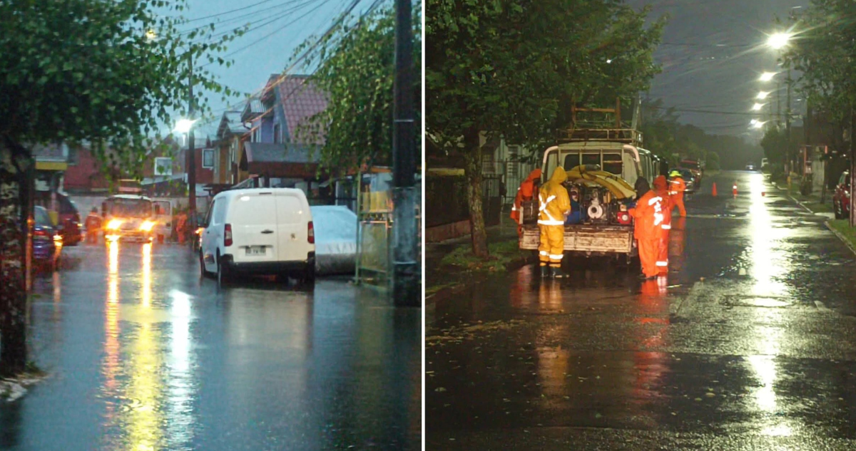 Reportan anegamientos en diversas calles y sectores del Gran Concepción por intensas lluvias