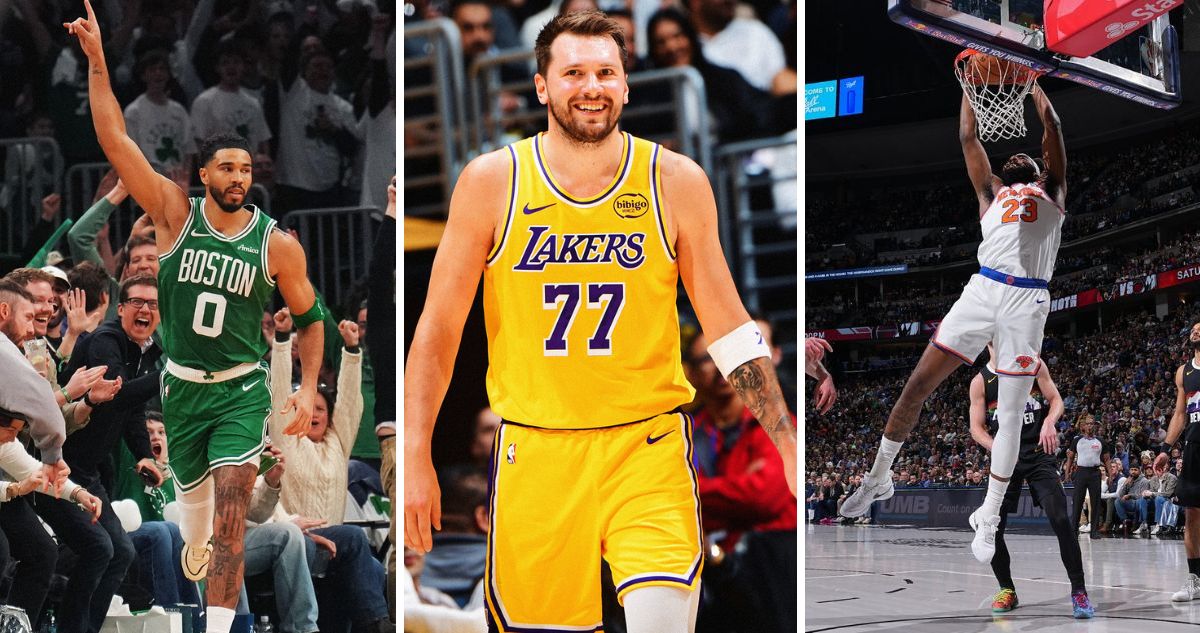 Celtics de Tatum, Lakers de Doncic y Knicks celebraron en noche de NBA.