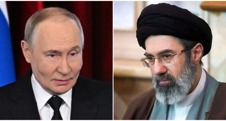 El presidente de Rusia, Vladimir Putin, y el nuevo líder supremo de Irán, Mojtaba Jameneí